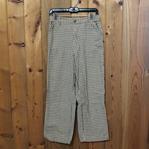 Billabong Women’s Beige Black and White Checkered Wide Leg Pants